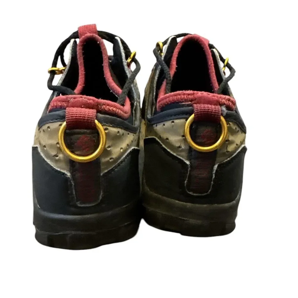 COLUMBIA Mens‎ Red, Navy & Tan Suede Water Shoes Snake River Trainer Size 12.5